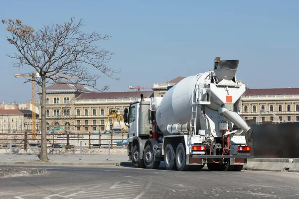 Concrete Mixer Truck Cantiere — Foto Stock