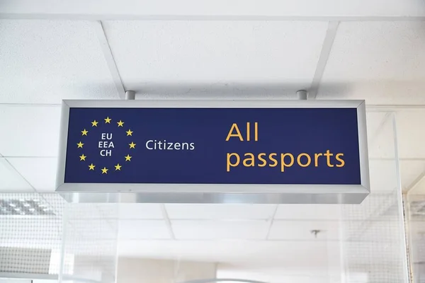 Border passport control signs — Stock Photo, Image