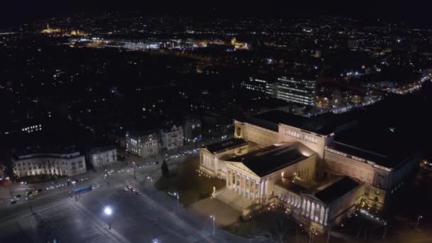Musée national hongrois vue aérienne images de drones — Video