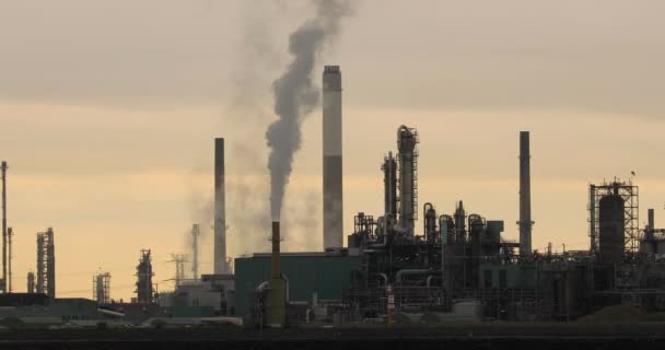 Smoking power plant and oil refinery — Stock Video