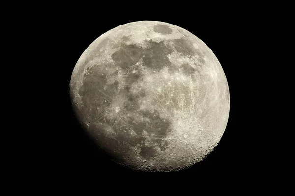 月球陨石坑的详细特写 — 图库照片