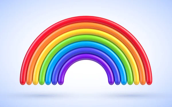 Colorful rainbow arch 3d vector illustration. Plasticine or clay design element — Stock Vector