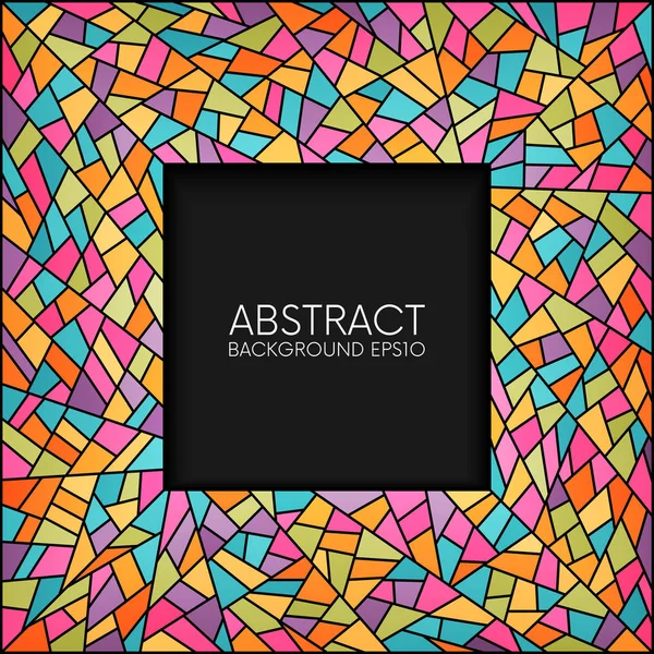 Vidrio de color abstracto marco cuadrado vector fondo — Archivo Imágenes Vectoriales