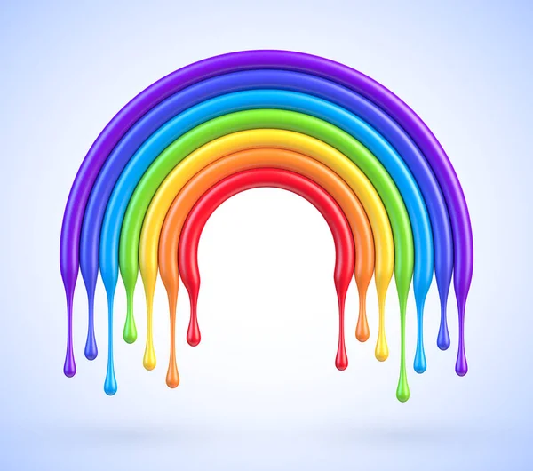 Colorful rainbow arch with dripping paint — Stock Vector