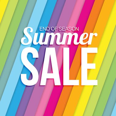 Renkli çizgili, pürüzsüz arka planda yaz indirimi