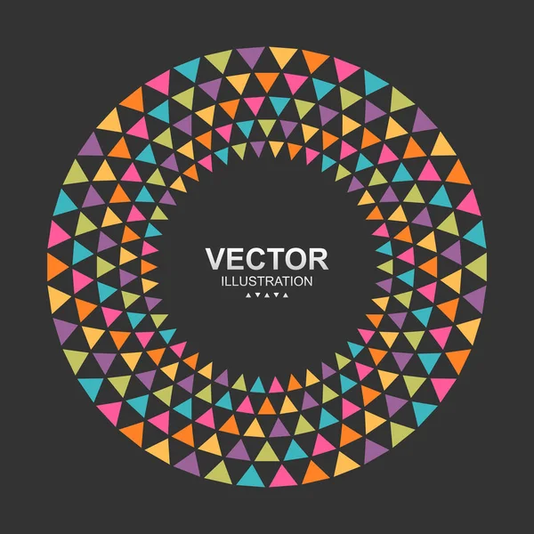 Farverige trekanter cirkel ramme kant – Stock-vektor