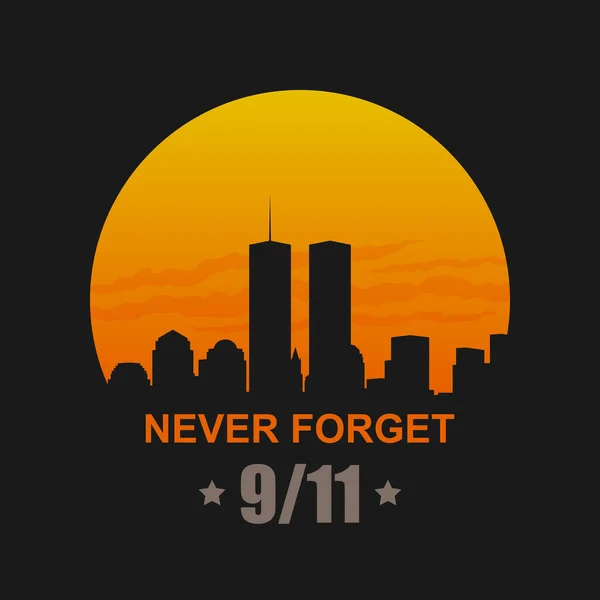 11 september 2001. Glöm aldrig. Patriot Day. — Stock vektor