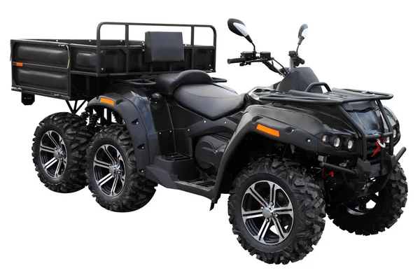 Modern ATV with a trailer for the transport of goods is on the s — Stock Photo, Image