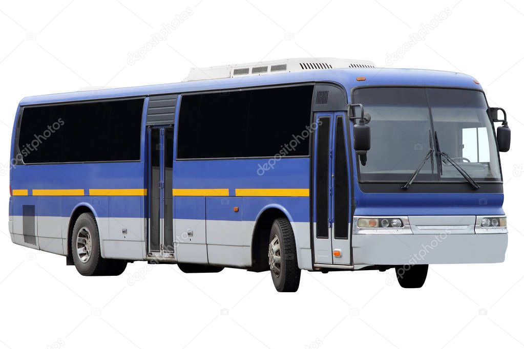 Old bus isolated on white background.