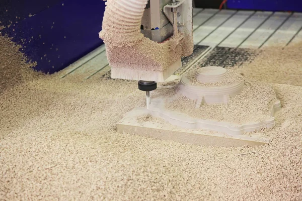 Karmaşık Parçaları Işleme Için Cnc Makine Ağaçtan — Stok fotoğraf