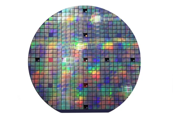 Кремнієвий диск з чипами — стокове фото