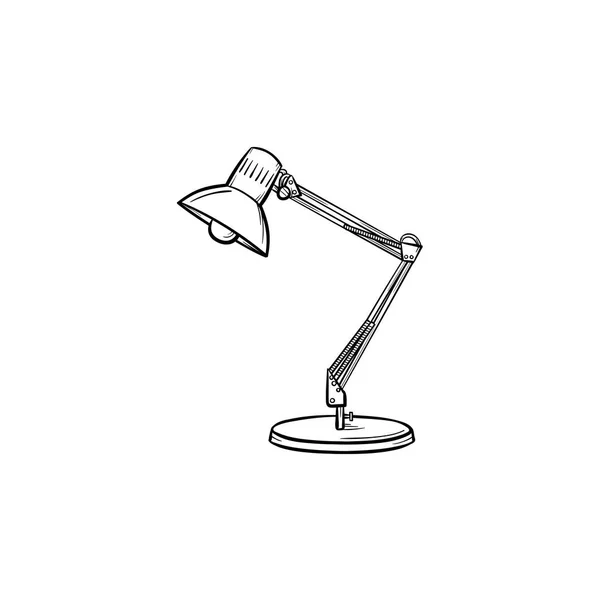 Lampa de masă trasă manual contur pictograma doodle . — Vector de stoc