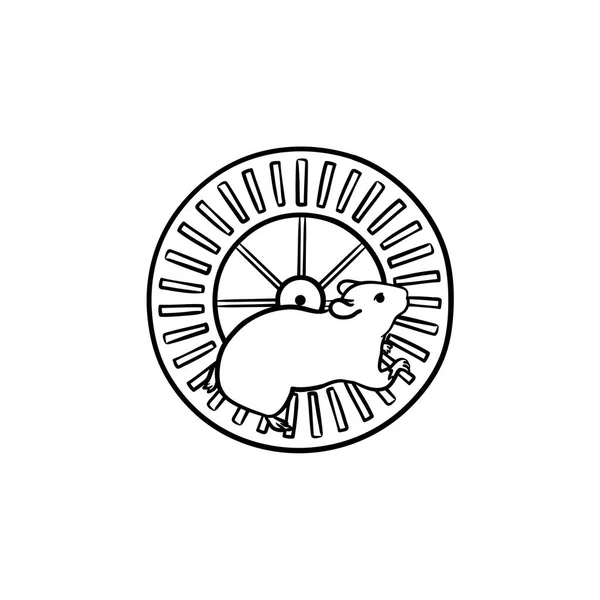 Roda de hamster desenhado à mão esboço doodle ícone . — Vetor de Stock