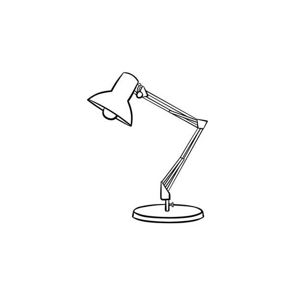 Lampe de table dessinée à la main contour icône doodle . — Image vectorielle