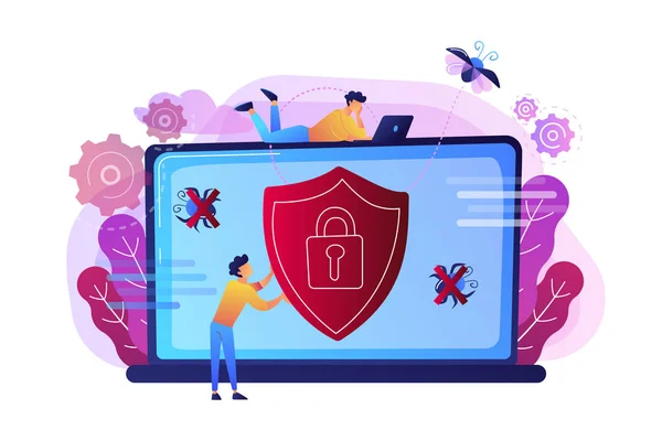 Illustrazione vettoriale del concetto di software antivirus . — Vettoriale Stock