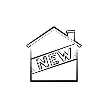 Yeni ev el çizilmiş anahat simgesini doodle.