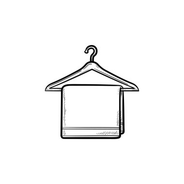 Raf havlu el çizilmiş anahat ile doodle simgesi.