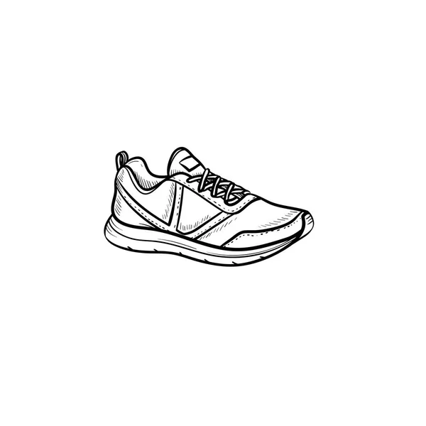 Sneaker dessiné à la main contour icône doodle . — Image vectorielle