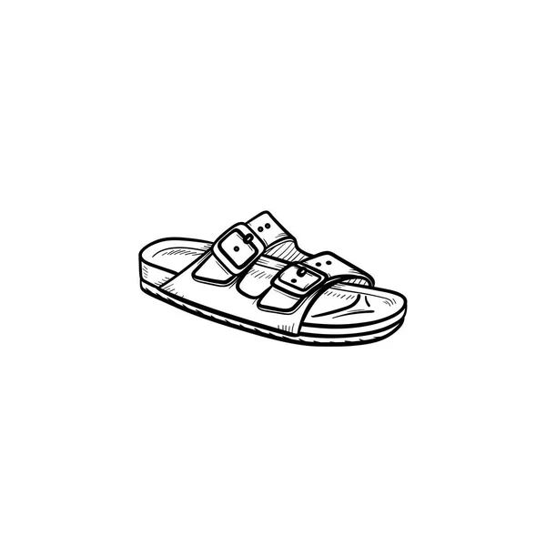 Sandale dessinée à la main contour icône doodle . — Image vectorielle