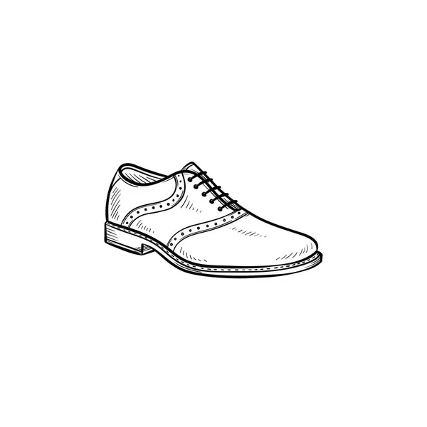 男式皮鞋手绘轮廓涂鸦图标. — 图库矢量图片