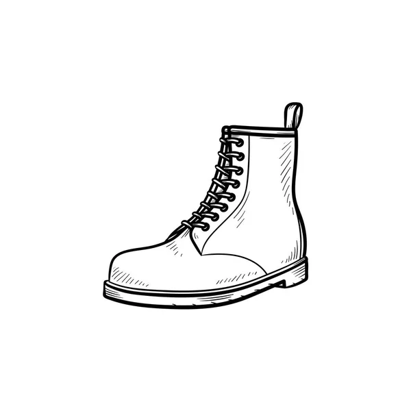 Caminhadas mão boot desenhado esboço doodle ícone . — Vetor de Stock