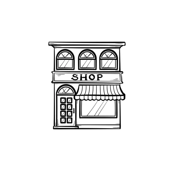 Shopping loja mão desenhada esboço doodle ícone . — Vetor de Stock