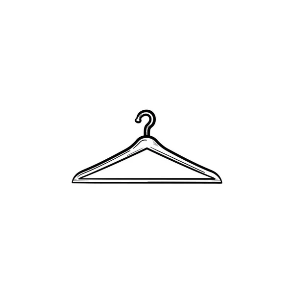 Clothes hanger hand drawn outline doodle icon. — Stock Vector