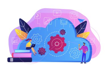 Büyük veri mimari konsept vektör çizim.