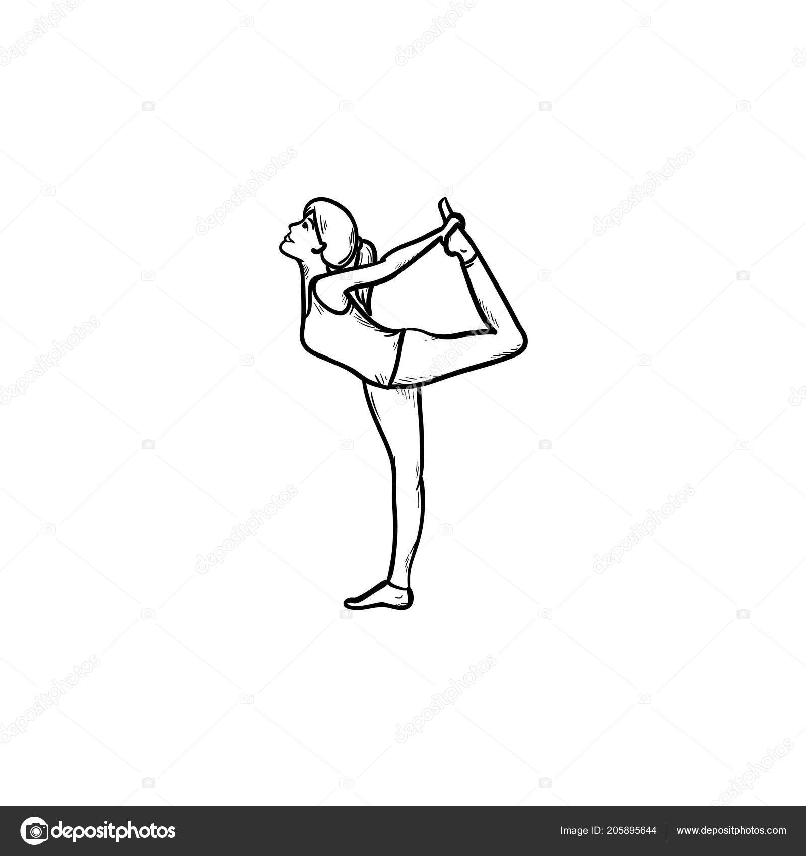 Female Yoga Poses Pattern In Outline Style Stock Illustration - Download  Image Now - Adult, Balance, Child - iStock