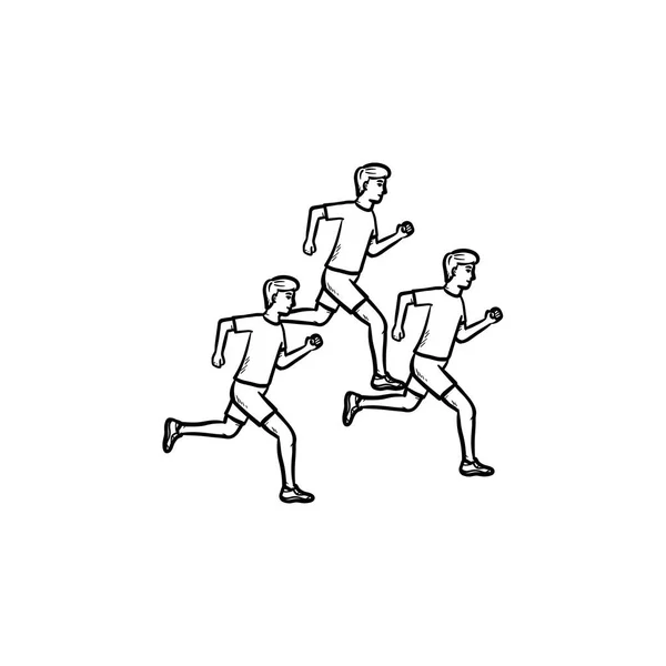 Boom mannen lopen hand getrokken schets doodle pictogram. — Stockvector