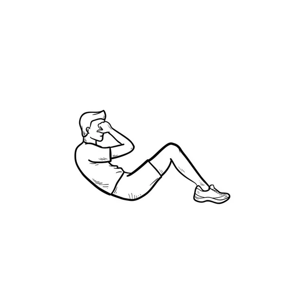 Crunches sport exercice dessiné à la main contour icône doodle . — Image vectorielle