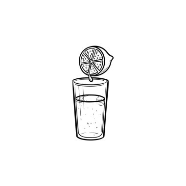 Cam suyu elle çizilmiş anahat doodle simgesinin.