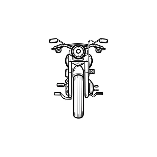 Motosiklet el çizilmiş anahat simgesini doodle. — Stok Vektör