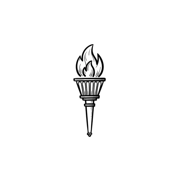 Taschenlampe Hand gezeichnete Umrisse Doodle-Symbol. — Stockvektor