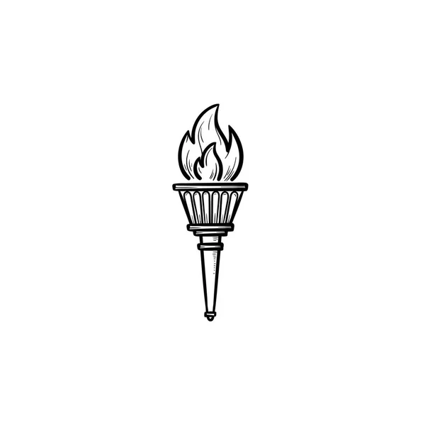 Torch hand drawn outline doodle icon. - Stock Image - Everypixel