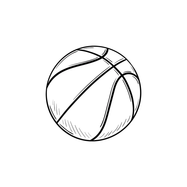 Basketbal bal hand getrokken schets doodle pictogram. — Stockvector