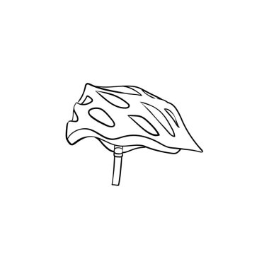 Bisiklet kask elle çizilmiş anahat simgesini doodle.
