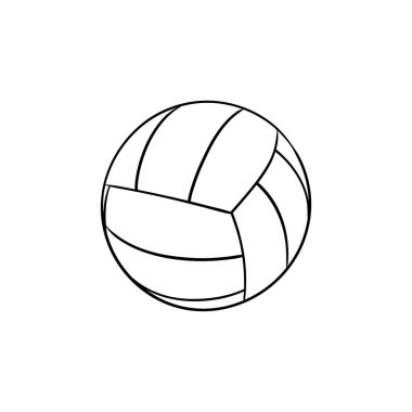 Voleybol topu elle çizilmiş anahat simgesini doodle.