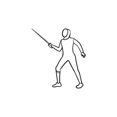 Eskrim adam el çizilmiş anahat doodle simgesi.