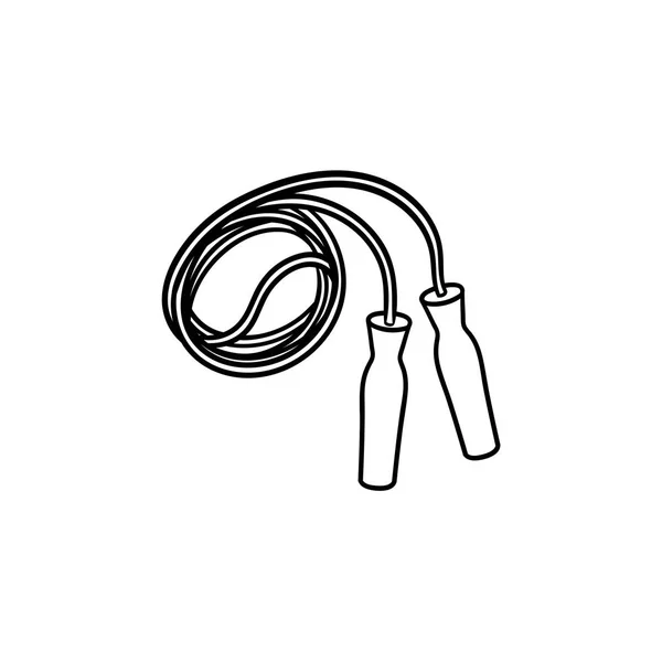 Corde sautante dessinée à la main contour icône doodle . — Image vectorielle
