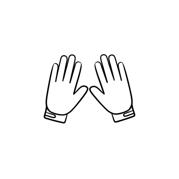 Motocyklové rukavice ručně tažené obrysu doodle ikona. — Stockový vektor