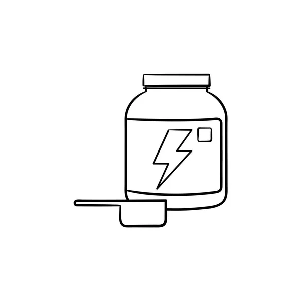 Esporte nutrição recipiente desenhado à mão esboço doodle ícone . —  Vetores de Stock
