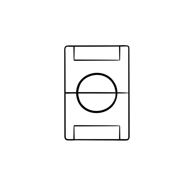 Terrain de football dessiné à la main contour icône doodle . — Image vectorielle