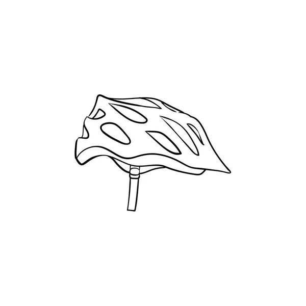 Значок с рисунком контура велосипедного шлема . — стоковый вектор