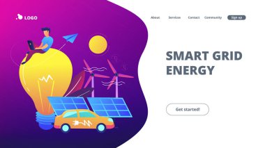 Akıllı grid enerji açılış sayfası.