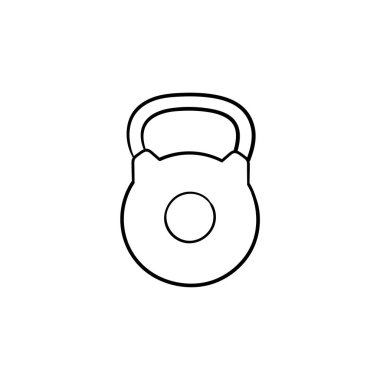 Kettlebell el çizilmiş anahat simgesini doodle.