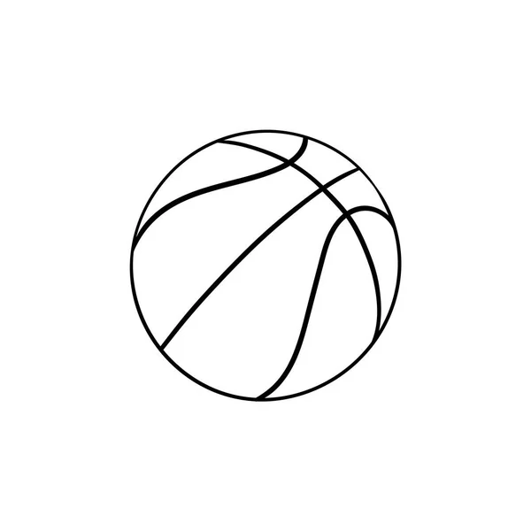 Balle de basket dessinée à la main contour icône doodle . — Image vectorielle
