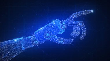 Robotik kol fütüristik hud arka plan.