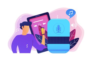 Müzik çalma ve müzik kavramı vektör çizim akarsu.