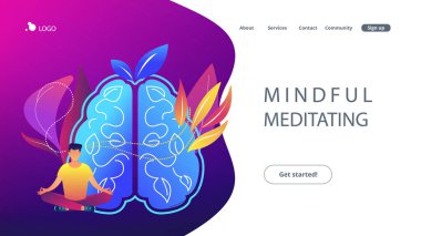 Dikkatli meditasyon kavramı açılış sayfası.